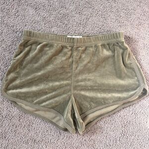 Hollister Olive Velour Athletic Shorts